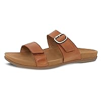 Dansko Justine Adjustable Sandal for Women - Leather Linings and Uppers For All-Day Comfort - dual-density EVA Footbed and Lightweight Rubber Outsole for Long-Lasting Wear