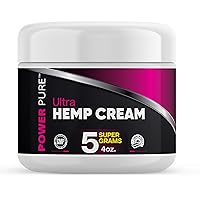 Power Pure Hemp Cream 5 Super Grams 5000MG 4 Ounce Muscle and Joint Rub Made in Colorado with Hemp Oil and Arnica