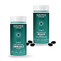 Omega 3 and Brain Vegan Supplement Bundle Pack - Omega 3, 6, 7, 9 and EPA + DHA,Vitamin B6 & Green Coffee Bean Extract