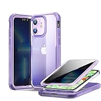 Anti Peeping Case for iPhone 12/iPhone 12 Pro,Built-in Anti Peep Privacy Screen Protector,Full Protection Shockproof Bumper for iPhone 12/12 Pro Privacy Case,Purple