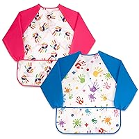 2 Pack Art Smock for Kids Artist Aprons Waterproof Painting Apron for Play, Classroom, Crafts & Art Painting Activity
