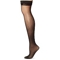 womens All Day Sheer Thigh Highs - Invisible Toe Pantyhose, Fantasy Black, 2 US