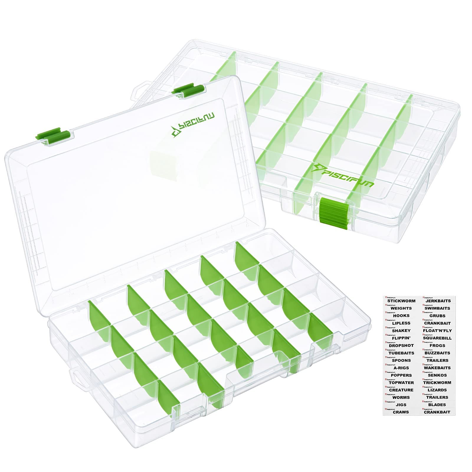 Mua Piscifun Fishing Tackle Boxes, Tackle Trays with Waterproof Labels and Removable  Dividers, 3600/3700 BPA-Free Plastic Clear Fishing Storage Organizer Boxes  for Lures, 2 Packs/ 4 Packs trên  Mỹ chính hãng 2023