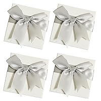 Mtaajin 4Pcs Small Gift Boxes 7.5x7.5x3.5cm Jewellery Display Gift Boxes with Bow-Knot, Jewelry Gifts Boxes Necklace and Earring Gift Boxes for Wedding Jewellery Display Valentine's Day