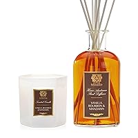 Antica Farmacista Ambiance Bundle - Diffuser and Candle, Vanilla, Bourbon, & Mandrin, Home Ambiance Diffuser - 16.9 FL OZ and Scented Candle - 9 0Z