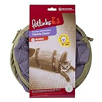 Petlinks Twinkle Chute Electronic Light Up Rustling Activity Tunnel Cat Toy - Gray/Green, One Size