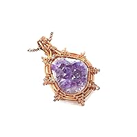 Amethyst Druzy Necklace, Designer Necklace, Copper Wire Wrapped Gemstone Necklace Jewelry KL-1239