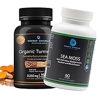 Organic Turmeic with Sea Moss Capsules-Organic Turmeric Supplement with Curcumin, Black Pepper and Ginger (90 Capsules)