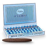 Madelaine Solid Premium Milk Chocolate Cig It's a Boy Baby Shower Favors Gift Box - Made with Cocoa Bean & Swiss-Formulated Chocolate - 24 Count Individually Wrapped in an Elegant Hard Box