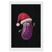 Cute Eggplant Merry Xmas DIY 5D Diamond Art Painting Kits for Adult Square Full Drill Picture Craft for Wall Home Bedroom Decoration