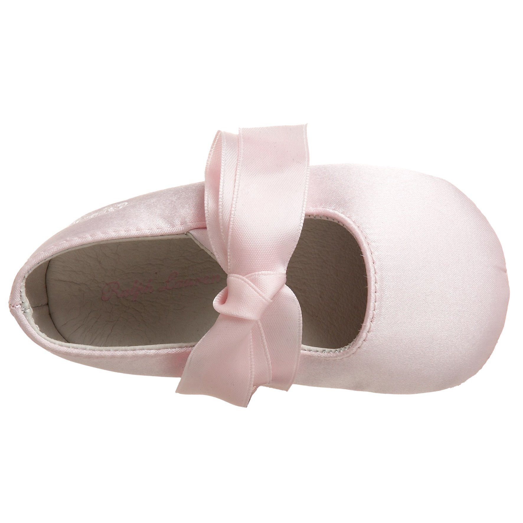 Ralph Lauren Layette baby girls Briley Soft Sole (Infant/Toddler) ballet flats, Pink Satin, 1 Infant M US