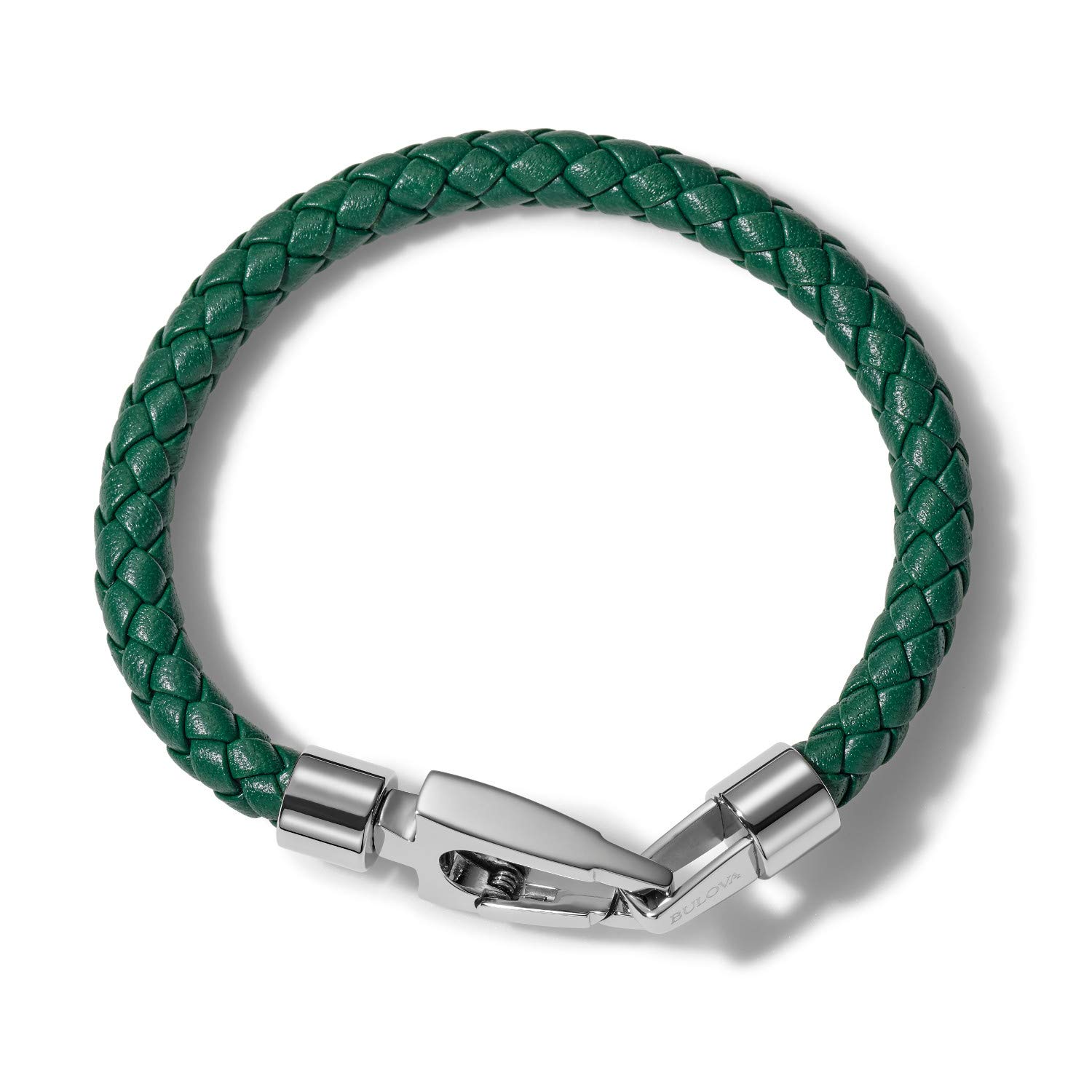 Bulova Jewelry Men's Marine Star Braided Leather Bracelet with Tuning Fork Clasp