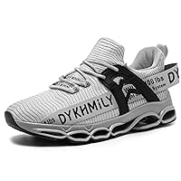 DYKHMATE Steel Toe Shoes for Men Women Lightweight Fashion Safety Sneakers Breathable Comfortable Safety Toe Slip On Tennis Shoes for Work