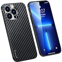 Case for iPhone 13 Pro Max/13 Pro/13/13 Mini, Carbon Fiber Back Shockproof Protection Cover Soft TPU Bumper Frame with Camera Lens Protection (Color : Black, Size : 13 Mini 5.4