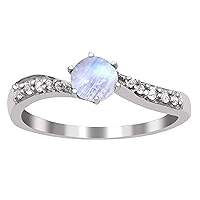 Delicate 0.75 Ctw Moonstone 925 Sterling Silver Stacking Statement Ring