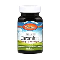Carlson Chelated Chromium 200 mcg Superior Absorption - Healthy Metabolism Energy Production & Optimal Wellness - 300 Tablets