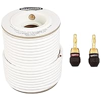 Amazon Basics 14-Gauge Speaker Wire Cable with Banana Plug Connectors (24 Pairs) | 100 Feet | Black
