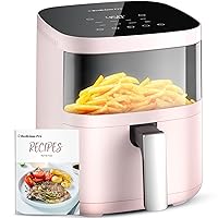 Air Fryer,Beelicious® 8-in-1 Smart Compact 4QT Air Fryers,with Viewing Window,Shake Reminder,450°F Digital Airfryer with Flavor-Lock Tech,Dishwasher-Safe & Nonstick,Fit for 1-3 People,Pink