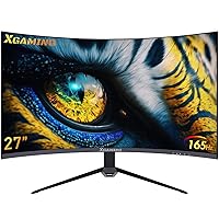 27 Inch Curved Gaming Monitor, QHD 2K 144Hz/165Hz, 2560 * 1440p, 1500R Computer Monitor, 16:9 Wide Display, Eye Care HDR PC Screen with HDMI DisplayPort, FreeSync, 1ms, 98% sRGB, Built-in Speakers