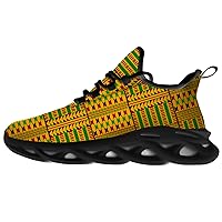 Kente Shoes for Men Women Running Shoes Comfort Sport Walking Tennis Sneakers Athletic Shoes Gifts for Boy Girl