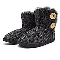 KuaiLu Womens Slippers Boots Cozy Memory Foam Ladies Bootie Slipper Warm Fuzzy Faux Fur Lined Winter Ankle House Shoes