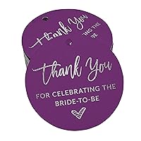 Silver Foil Paper Hang Tags Thank You for Celebrating The Bride to Be Bridal Shower Favor Tags 50 Pieces