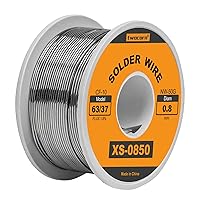 63/37 Solder Wire, high Purity no-wash tin-Lead Rosin cored Wire with 1.8% Flux for Electric Soldering (0.8mm 50g)