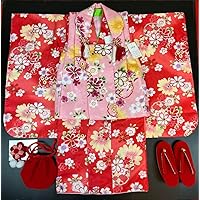 Cloth Set, Kimono, Sandals, Drawstring Hair Ornament, Shichi-Go-San