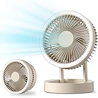 Portable Foldable Fan Rechargeable Battery Operated Quiet Oscillating Pedestal Fan 3 Speeds Desk Fan with Hook/Night Light/SOS Light/Power Bank Function for Home Travel Bedroom