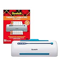 Scotch Thermal Laminating Pouches, 8.9 x 11.4-Inches, 3 mil thick, 50-Pack (TP3854-50) and Scotch PRO Thermal Laminator, 2 Roller System (TL906) Bundle