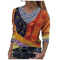 ZEFOTIM Loose Fitting Tops for Women,Spring Trendy Tie-dye Print Shirts Tops Casual Embroidery Collar Long Sleeve Tunic Tees