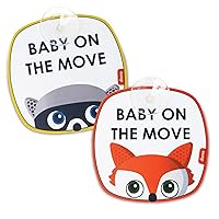 Diono Baby On The Move 2 Pack of Baby On Board Car Window Stickers with Suction Cups