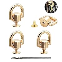 D Rings for Purse, Heavy Duty Leather Rivets Button and Stud Screw,4Pcs Crossbody Conversion Kit, 360 Degree Rotatable D rings for Purse, Bag Hardware, DIY Leathercraft-Gold