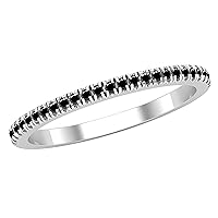 Dazzlingrock Collection Round Diamond or Gemstone Half Eternity Stackable Wedding Band for Women | 925 Sterling Silver