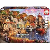 Educa - The Harbour Evening - 5000 Piece Jigsaw Puzzle - Puzzle Glue Included - Completed Image Measures 61.75