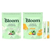 Bloom Nutrition Super Greens Powder Stocking Stuffer Stick Packs Bundle - Mango & Coconut