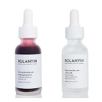 ROLANYIN SET AHA 30% + BHA 2% Exfoliating Facial Serum AND Niacinamide 10% + Zinc 1% Serum for Oil Control and Acne Treatment