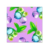 Fruit Pattern Design Blueberry Framed Canvas Paintings Blue Purple Cute Wall Art Canvas Family Wall Art Decor Housewarming Gift for Hallway Apartment Cabin 12x12 Inch