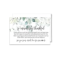 Paper Clever Party Greenery Baby Shower Thank You Cards with Envelopes Blank Note Prefilled Message from Girls Thanking for Gifts, Rustic Eucalyptus Stationery Set 4x6, 25 Pack