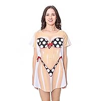 The Original Women's Bikini Shirt - Funny Bikini Print Bathing Suit Cover-up Beach Tshirt Dress for Women Men