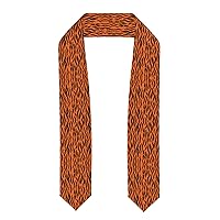Tiger Stripes Orange Pattern Print Unisex Adult Graduation Stole Class Of 2024 Polyester Shawl Stole With Trim Honor