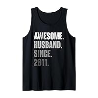 Mens 13th Wedding Anniversary Epic Awesome Husband Since 2011 Tank Top