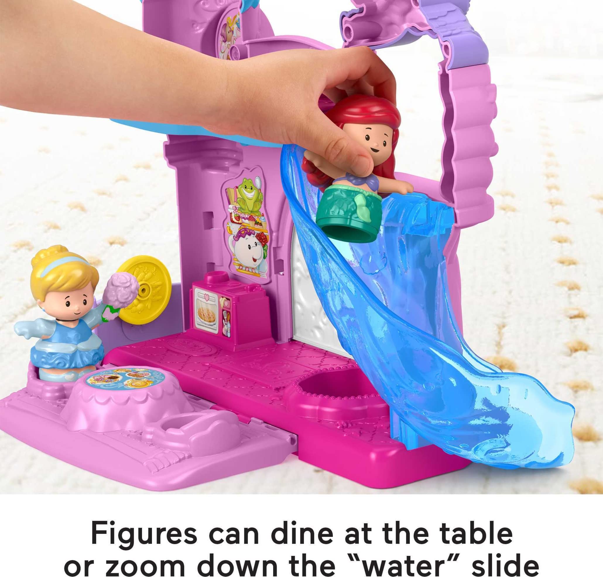 Disney Princess Little People Play & Go Castle Portable Playset with Ariel & Cinderella Figures for Ages 18+ Months + 6 Character Figures for Pretend Play Ages 18+ Months [Amazon Exclusive]