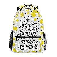 ALAZA Lemon Saying Quote Backpack Purse with Multiple Pockets Name Card Personalized Travel Laptop School Book Bag, Size M/16.9 inch