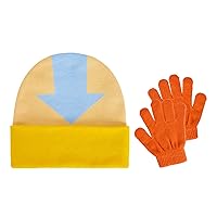 Avatar The Last Airbender Aang Arrow Kids Cap And Glove Set, Winter Knit Beanie Hat, Multi