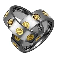 Balami Titanium Ring with 14K Gold Design