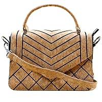 Elevanty All Occasion Natural Cork Bag | Women's Casual Party Bag | Eco-Friendly Crossbody Shoulder Bag | Shoulder Bag with Handle, Plain, 20 cm ancho x 221 de alto