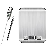 ThermoPro TP-02S Instant Read Meat Thermometer+AccuWeight 211 Digital Kitchen Food Scale