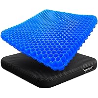 Gel Seat Cushion - Non-Slip Egg Seat Cushion Chair Pads - Office Chair Car Seat Cushion for Sciatica & Back Pain Relief - Coccyx Cushion for Home, Wheelchair, Computer, Desk Chair, Truck