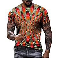 Shirts for Men Graphic Tees, Unisex 3D Optical Illusion Print T-Shirts Short Sleeve Lightweight O Neck Tee Tops